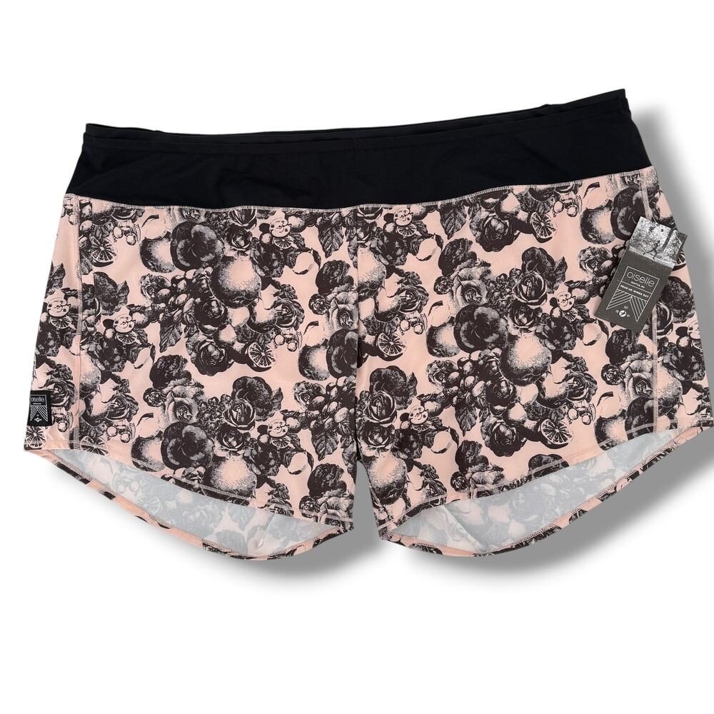 Oiselle Toolbelt Roga Shorts Womens Sz 24 26 Rose Botanical Print 6" Inseam